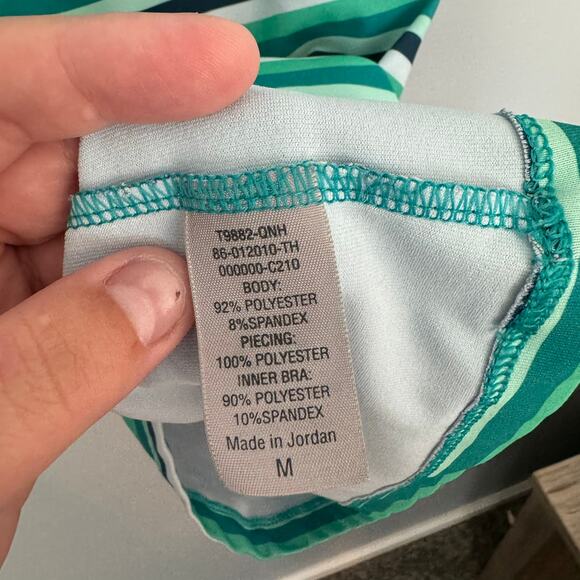 Champion Striped Racerback Tank Top Women's Size Medium Polyester & Spandex - Picture 4 of 6